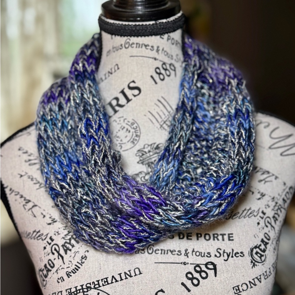 Hand Crafted Multicolor Knit Cowl